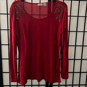 Cato- Studded Red Too-M